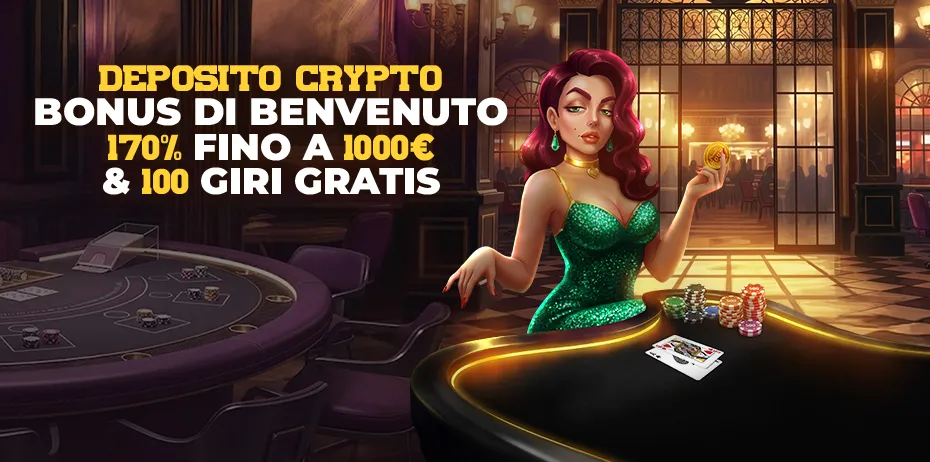 170% Crypto fino a 1.000 € + 100 free spin