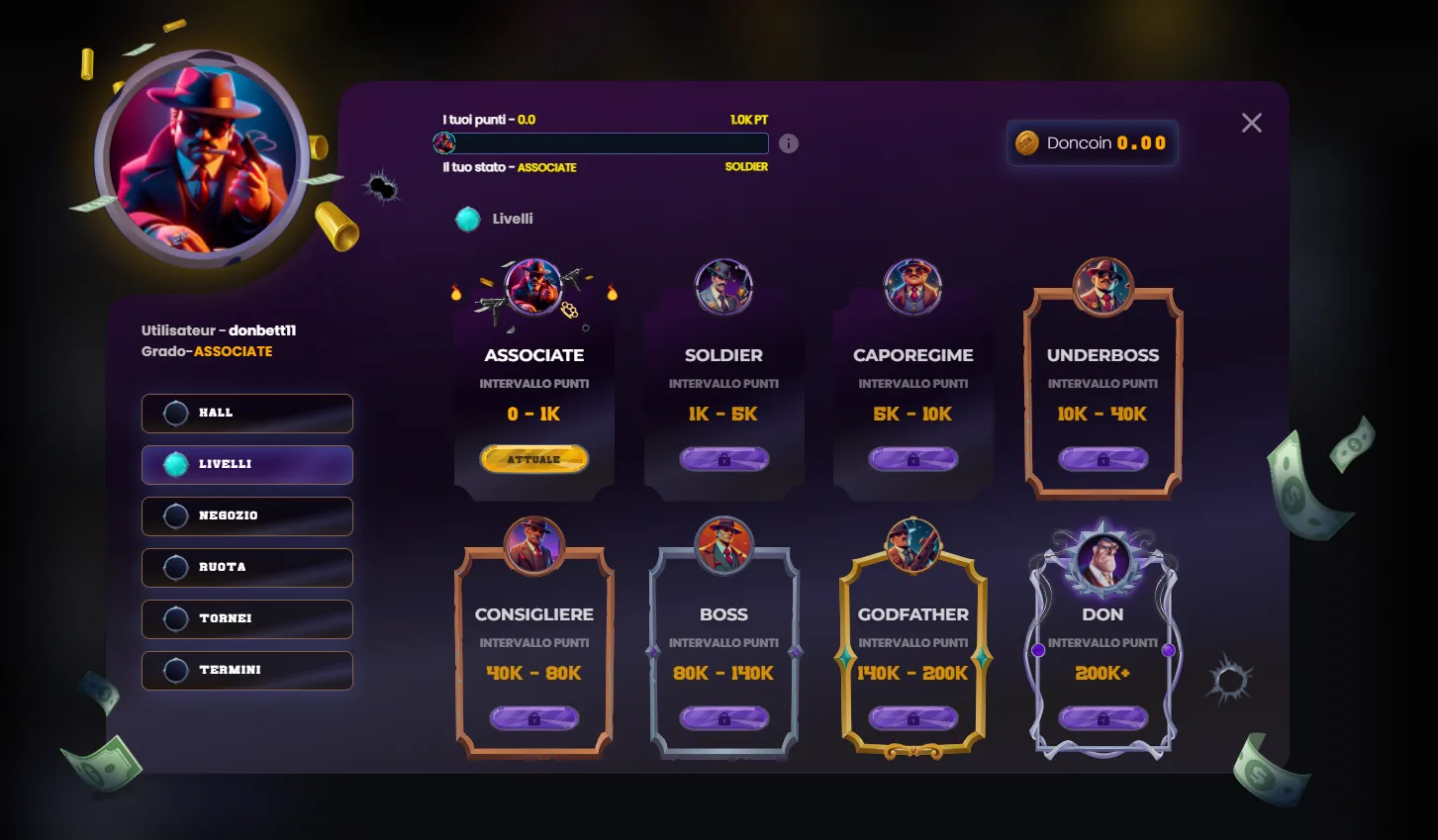 Livelli del programma VIP di Donbet casino